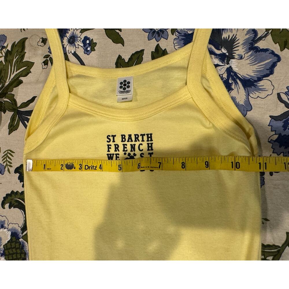 Y2K Barth French West Indies Yellow Tank 2000s American Apparel OS 100% Cotton - Picture 11 of 13